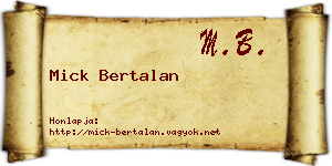 Mick Bertalan névjegykártya