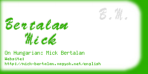 bertalan mick business card